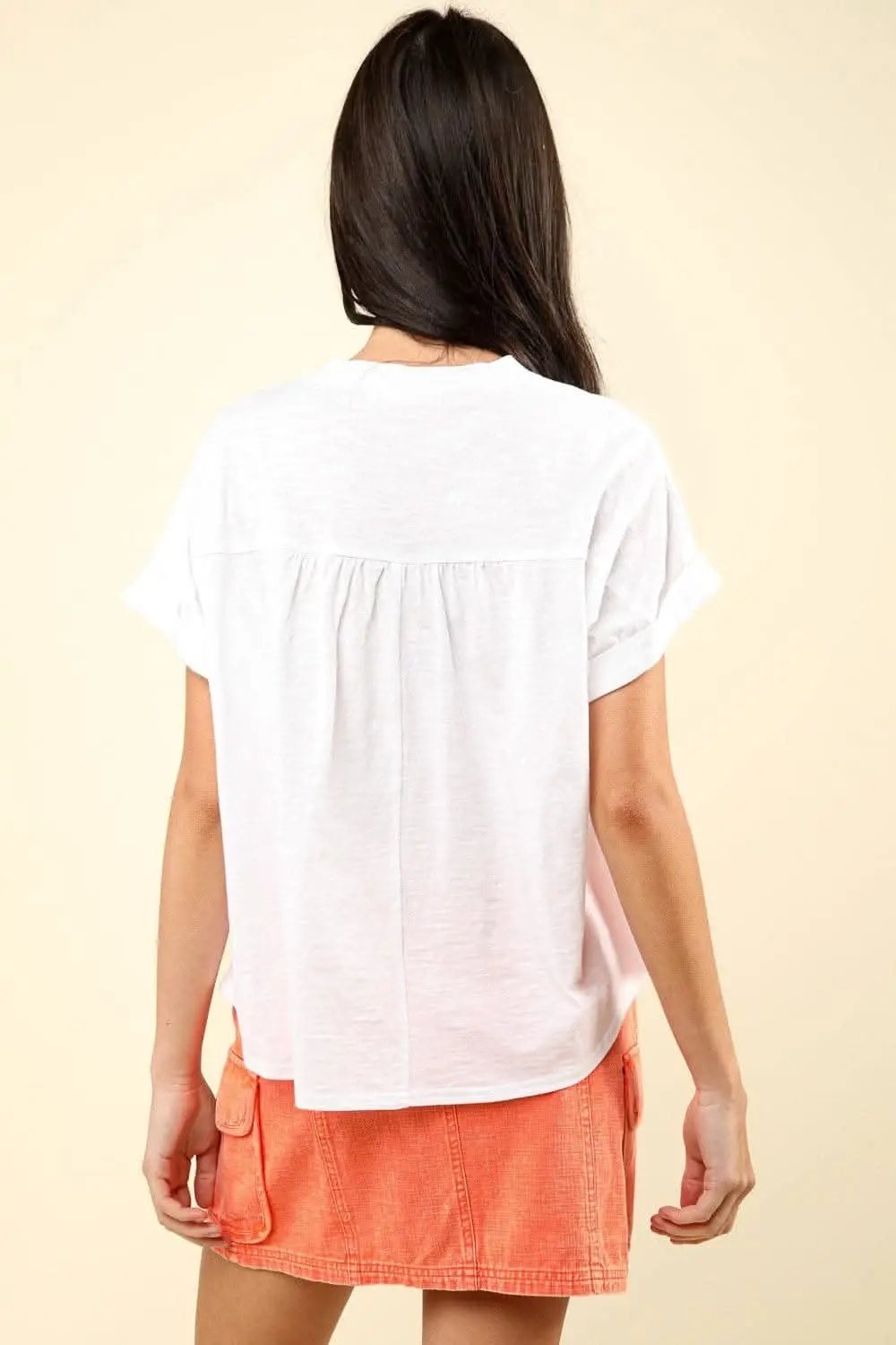 Chic and comfy washed short sleeve tee by VERY J - Love Salve